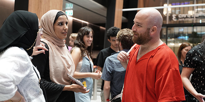 Yoav Meir and Sara Shehda and a guest at the event (Photo: Camilla Butchins)